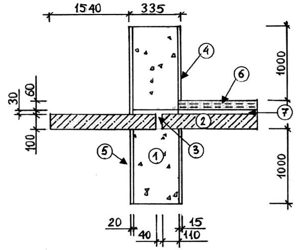 Вузол сполучення балконної плити та зовнішніх стінових панелей